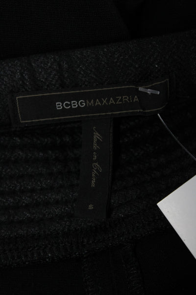 BCBGMAXAZRIA Women Ankle Biker Leggings Black Polyester Size S