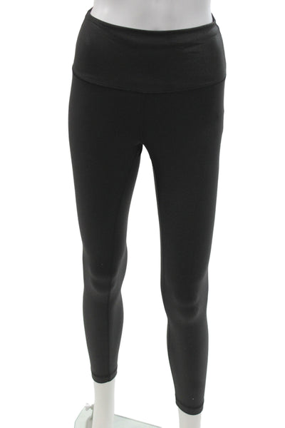 Lululemon Womens Ankle Leggings Black Synthetic Blend Athleisure Size 6