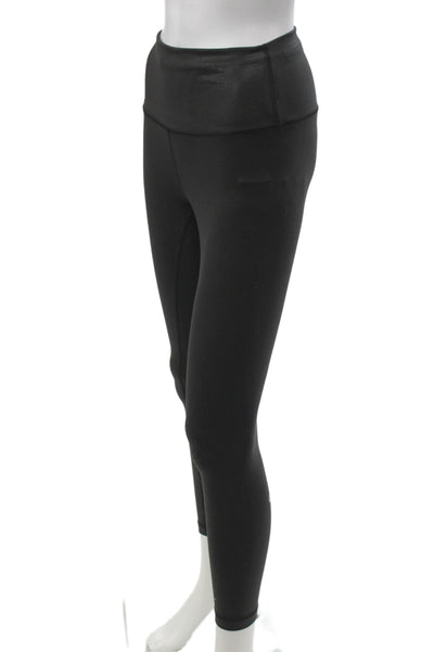 Lululemon Womens Ankle Leggings Black Synthetic Blend Athleisure Size 6