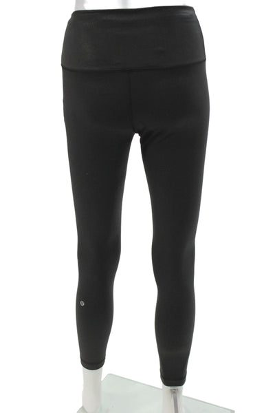 Lululemon Womens Ankle Leggings Black Synthetic Blend Athleisure Size 6