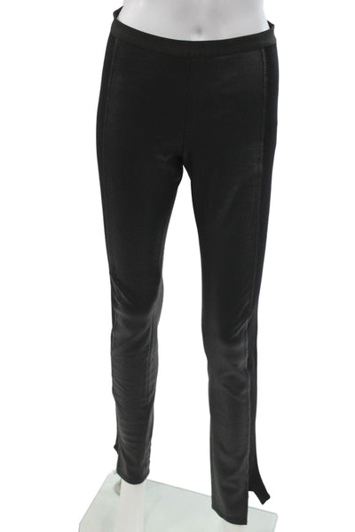 BCBGMAXAZRIA Women Ankle Leggings Black Polyester Solid Size S