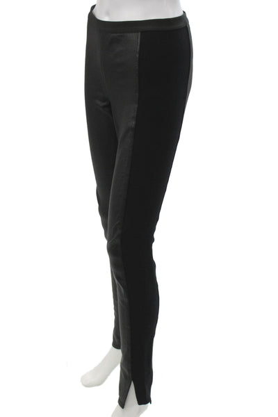 BCBGMAXAZRIA Women Ankle Leggings Black Polyester Solid Size S