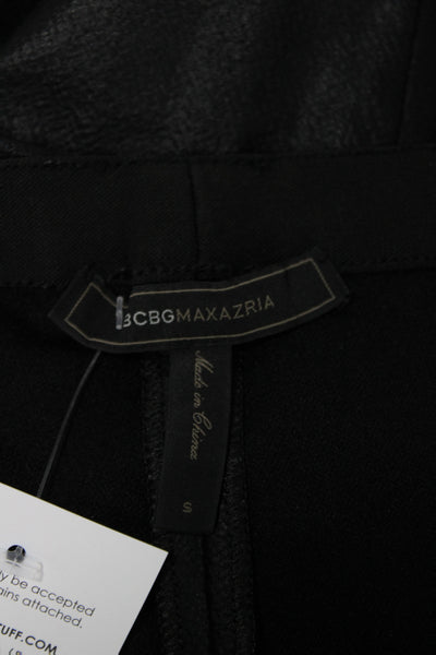 BCBGMAXAZRIA Women Ankle Leggings Black Polyester Solid Size S