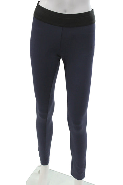 BCBGMAXAZRIA Women Ankle Leggings Blue Nylon Athleisure Size S