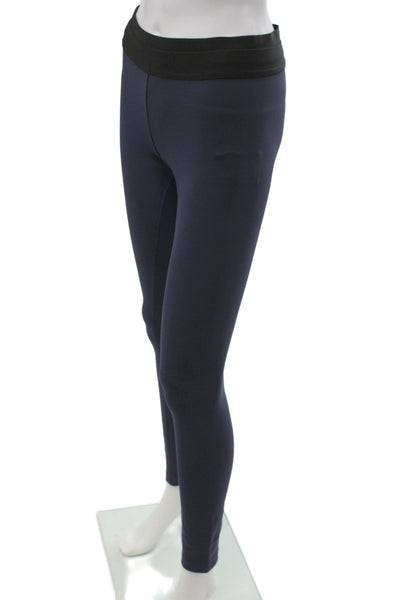BCBGMAXAZRIA Women Ankle Leggings Blue Nylon Athleisure Size S