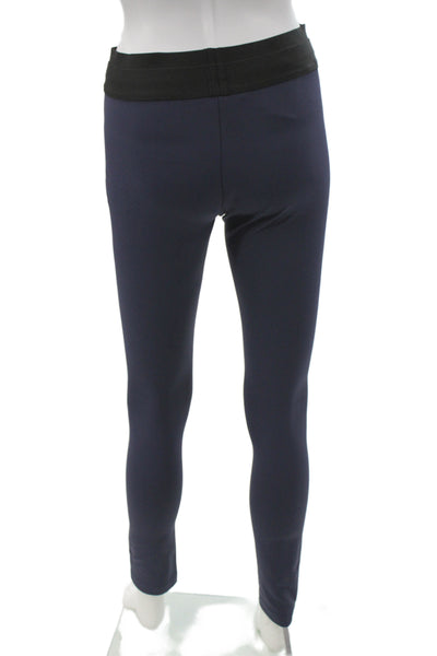 BCBGMAXAZRIA Women Ankle Leggings Blue Nylon Athleisure Size S