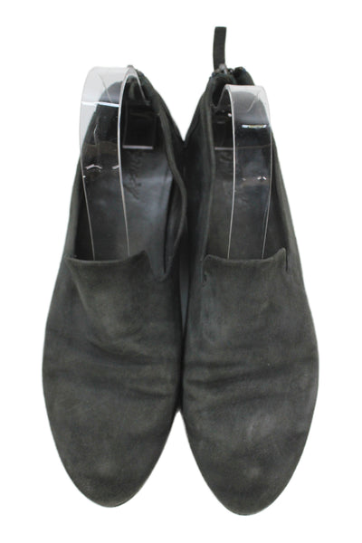 Marsell Womens Leather Suede Slip On Flats Gray Size 7.5