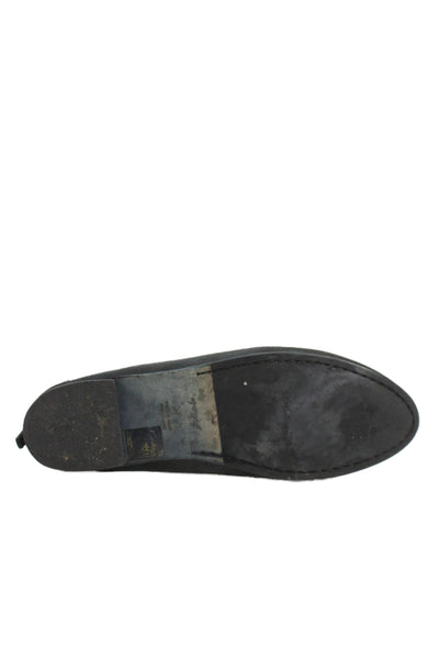 Marsell Womens Leather Suede Slip On Flats Gray Size 7.5