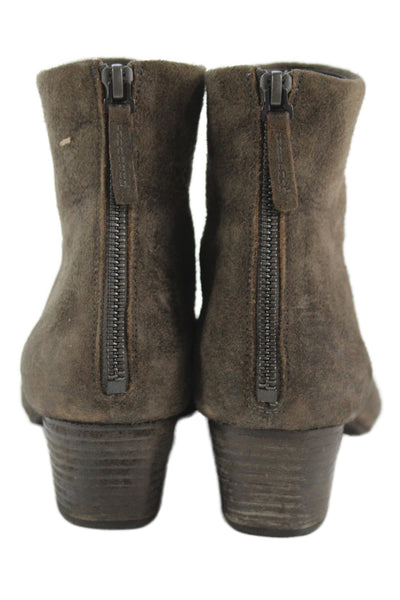 Marsell Womens Leather Suede Zip Up Ankle Booties Brown Size 8