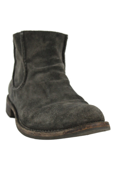 Officine Creative Womens Leather Suede Zip Up Ankle Boots Dark Gray Size 8