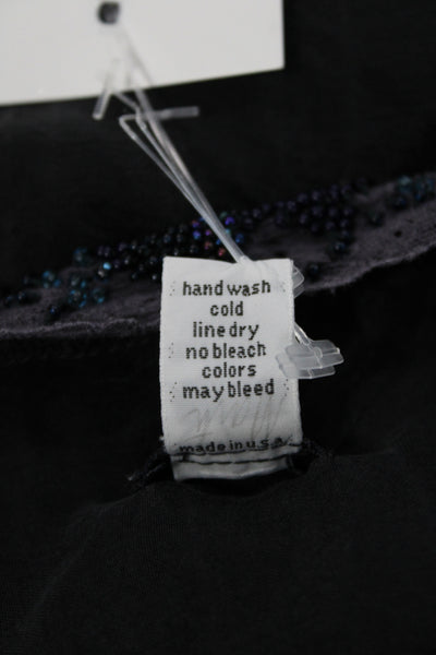 Dosa Womens Silk Scoop Neck Camisole Spaghetti Strap Black Bohemian Size 2