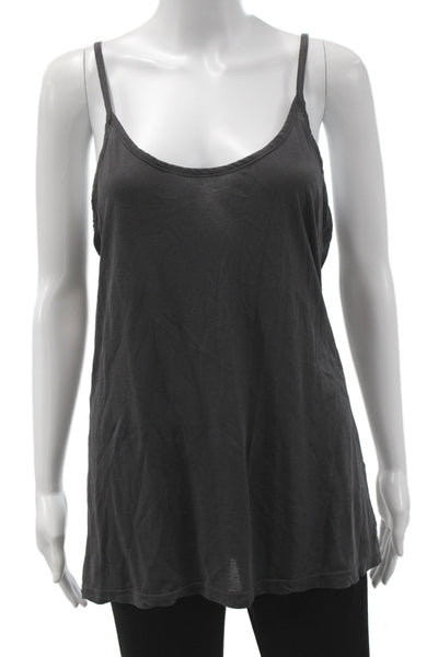 Standard James Perse Women Basic Gray Tank Scoop Neck Cotton Size 3