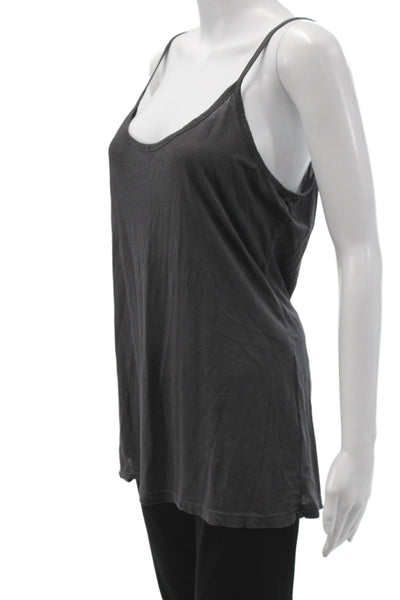 Standard James Perse Women Basic Gray Tank Scoop Neck Cotton Size 3