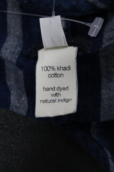 Dosa Women Blue Striped Khadi Cotton Camisole Scoop Neck Bohemian Size 2