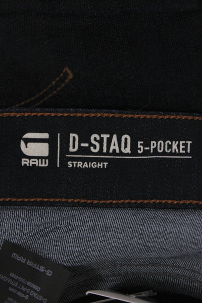 Raw Mens Straight Blue Jeans Button Mid Rise Cotton Inseam 32 Size 31