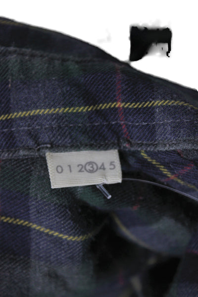 Band Of Outsiders Men Blue Cotton Checked Collared Button Up Long Sleeve Size 3