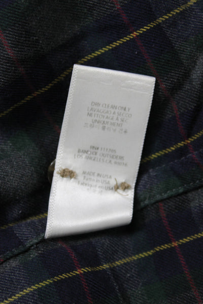 Band Of Outsiders Men Blue Cotton Checked Collared Button Up Long Sleeve Size 3