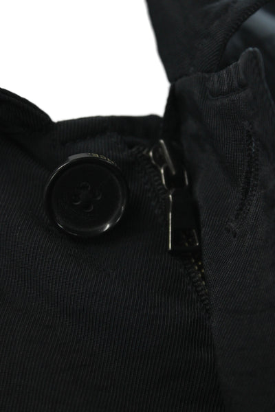 Vince Mens Military Jacket Black Nylon Button Size 2XL