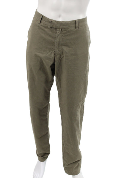 Z Zegna Mens Green Check Chinos Cotton Size 54