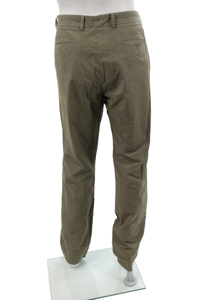 Z Zegna Mens Green Check Chinos Cotton Size 54