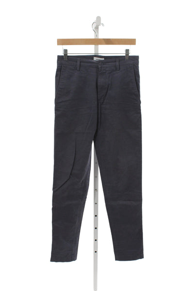 Zadig & Voltaire Mens Chino Pants Blue 100% Cotton Button Closure Size 36