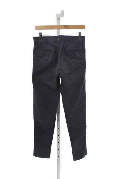 Zadig & Voltaire Mens Chino Pants Blue 100% Cotton Button Closure Size 36