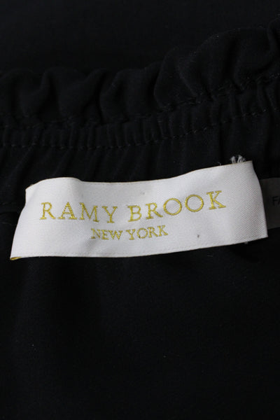 Ramy Brook Womens Off the Shoulder Black Long Sleeve Blouse Size M