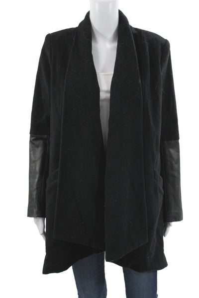 Mason Womens Kimono Coat Black Virgin Wool Long Sleeve Size 6