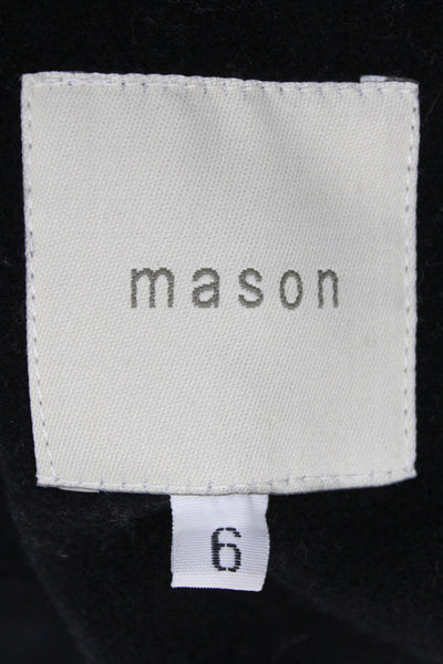 Mason Womens Kimono Coat Black Virgin Wool Long Sleeve Size 6