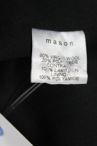 Mason Womens Kimono Coat Black Virgin Wool Long Sleeve Size 6