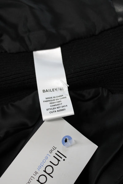 Bailey 44 Women Biker Jacket Black Polyurethane Zip Long Sleeve Size M