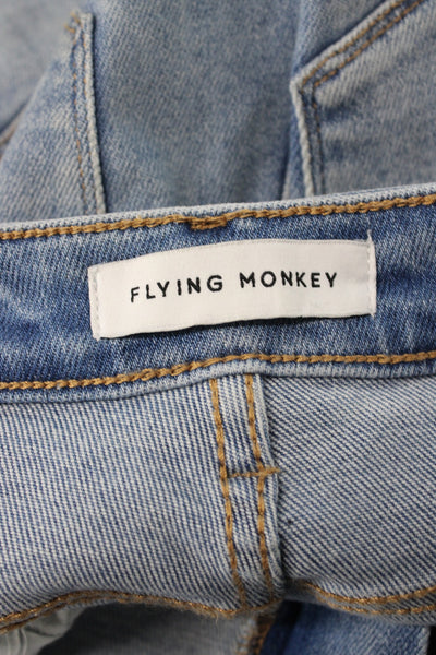 Flying Monkey Women Flared Jeans Blue Mid Rise Button Size 27