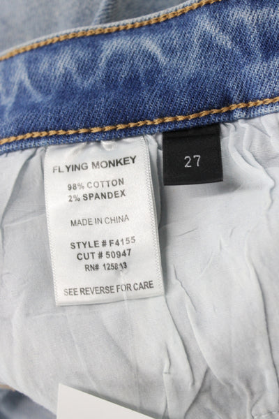 Flying Monkey Women Flared Jeans Blue Mid Rise Button Size 27