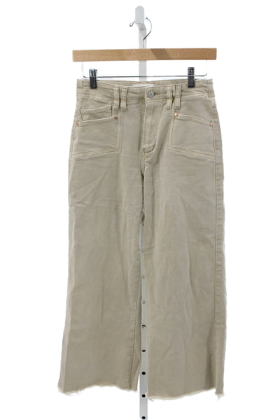 Paige Women Wide-Leg Beige Jeans Petite Size 25