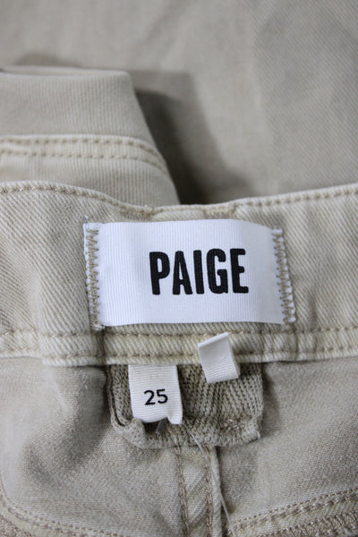 Paige Women Wide-Leg Beige Jeans Petite Size 25