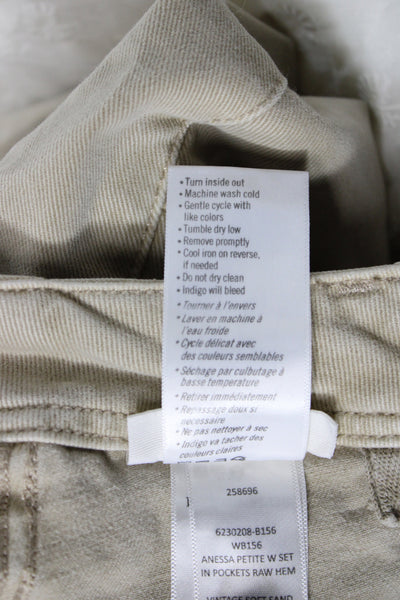 Paige Women Wide-Leg Beige Jeans Petite Size 25