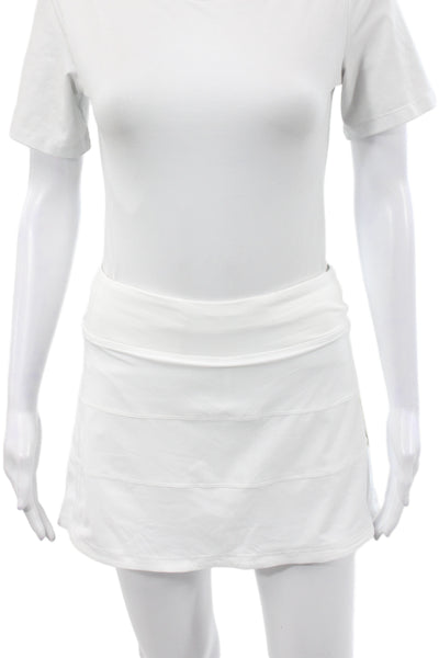 Lululemon Women Athletic Mini White Nylon Skort Size 4