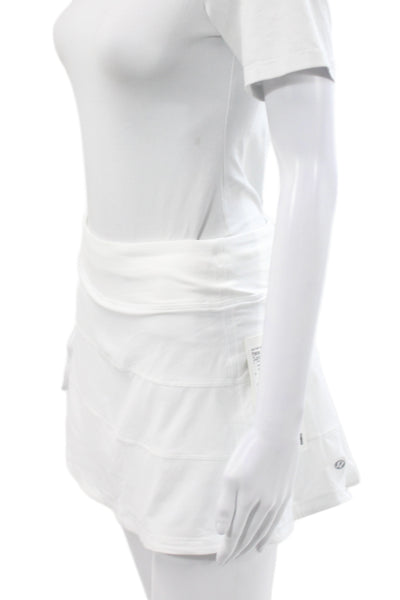 Lululemon Women Athletic Mini White Nylon Skort Size 4