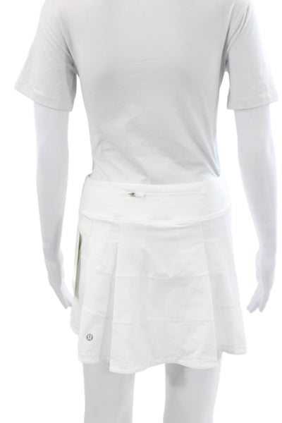 Lululemon Women Athletic Mini White Nylon Skort Size 4