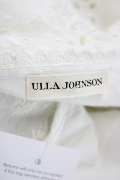 Ulla Johnson Women Wrap Dress White One Shoulder Midi Cotton Size 2