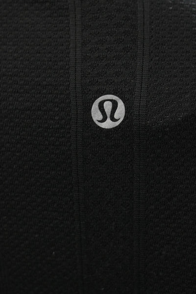 Lululemon Women Black Basic Tee Nylon Short Sleeve Round Neck Size 4