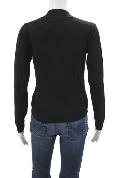 Cabi Women Bomber Jacket Black Viscose Zip Long Sleeve Size XS
