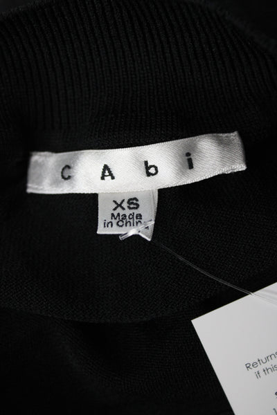Cabi Women Bomber Jacket Black Viscose Zip Long Sleeve Size XS