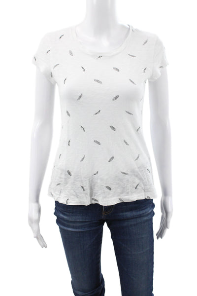 Rag & Bone Womens White Cotton Scoop Neck Short Sleeve T-Shirt Size XS