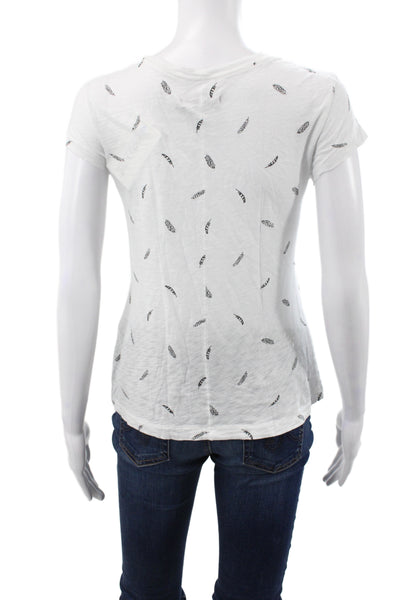Rag & Bone Womens White Cotton Scoop Neck Short Sleeve T-Shirt Size XS