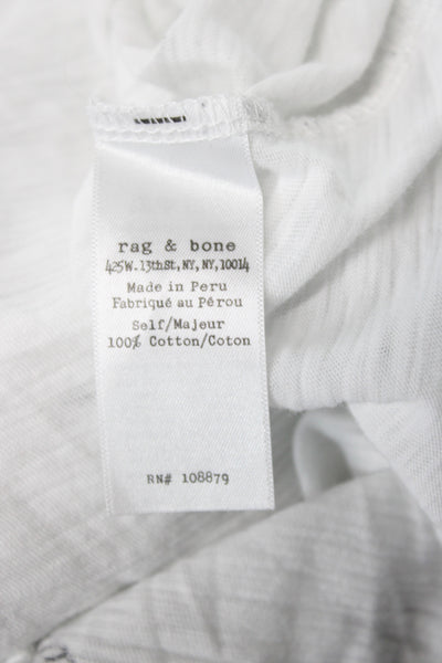 Rag & Bone Womens White Cotton Scoop Neck Short Sleeve T-Shirt Size XS
