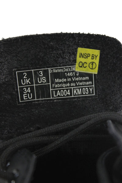 Dr. Martens Womens Leather Lace Up Oxford Flats Black Size 3
