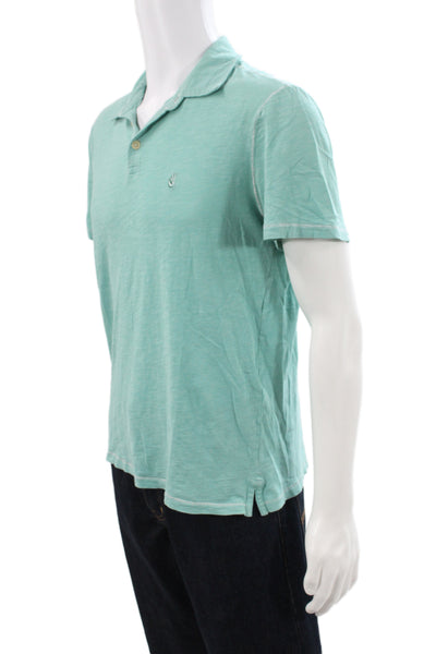John Varvatos Star USA Mens Cotton Short Sleeve Polo Shirt Green Size L