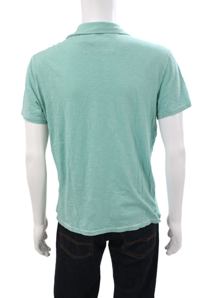 John Varvatos Star USA Mens Cotton Short Sleeve Polo Shirt Green Size L