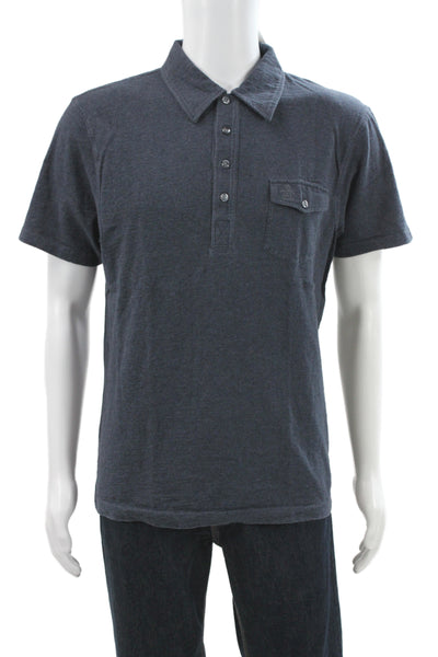 Penguin Mens Short Sleeve Collared Button-Up Polo Shirt Solid Gray Size XL